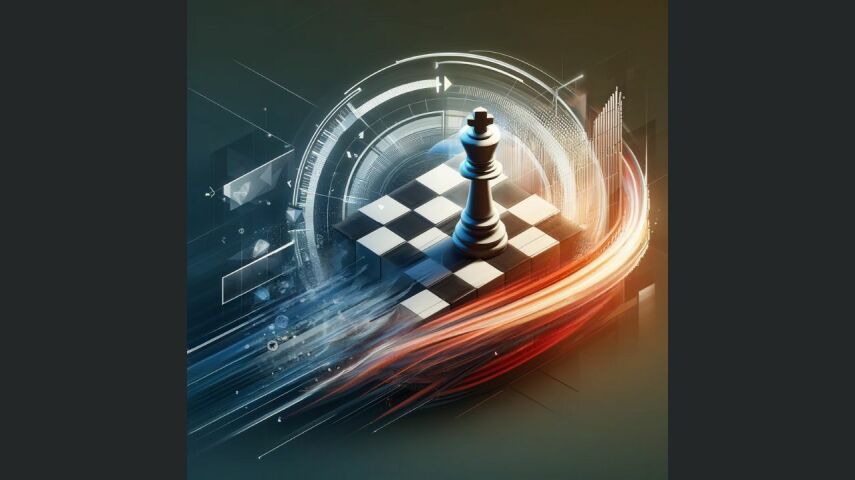Grafika komputerowa z szachownicą w ruchu